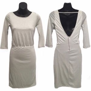 🆕 NWT Backless Long Sleeve Silver Glitter Dress